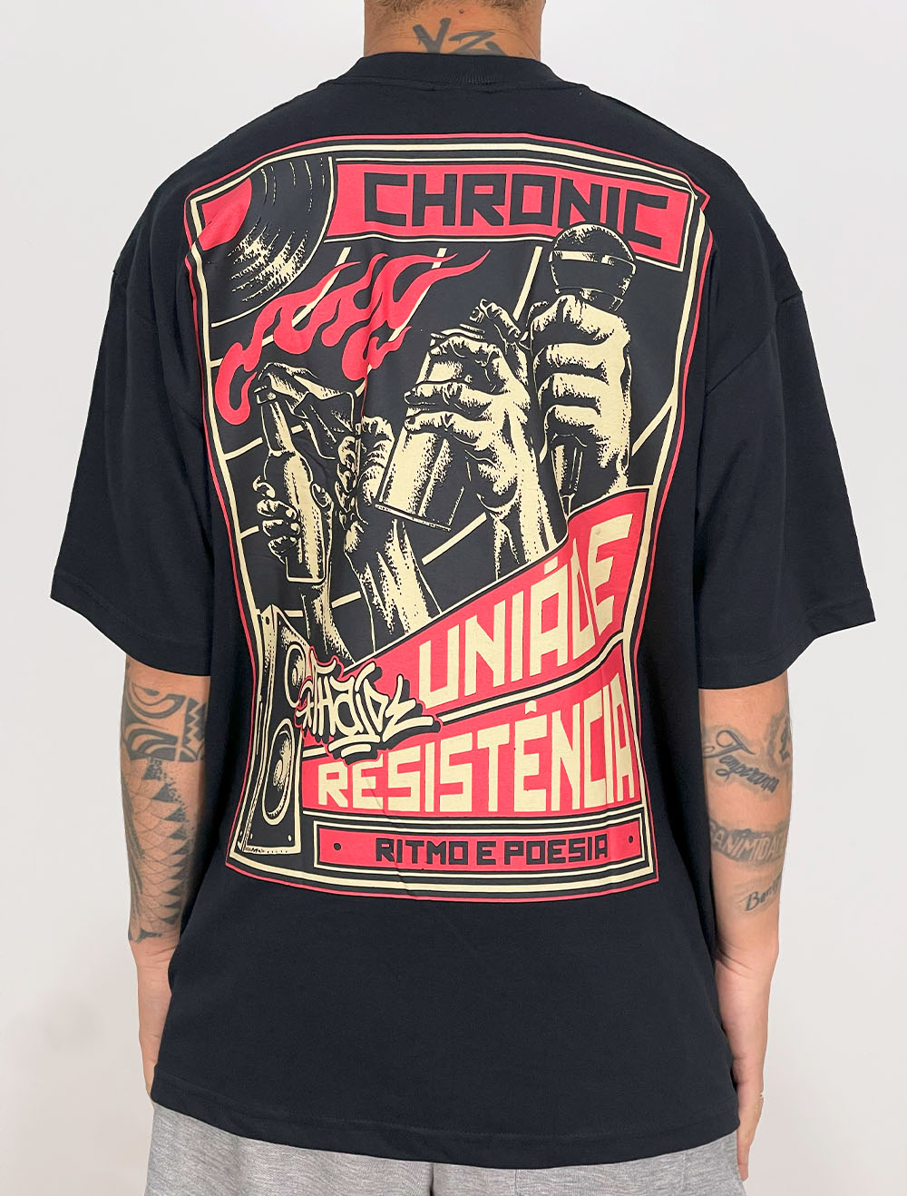 Camiseta Oversized Chronic/Thaíde Tag Streetz - Marinho