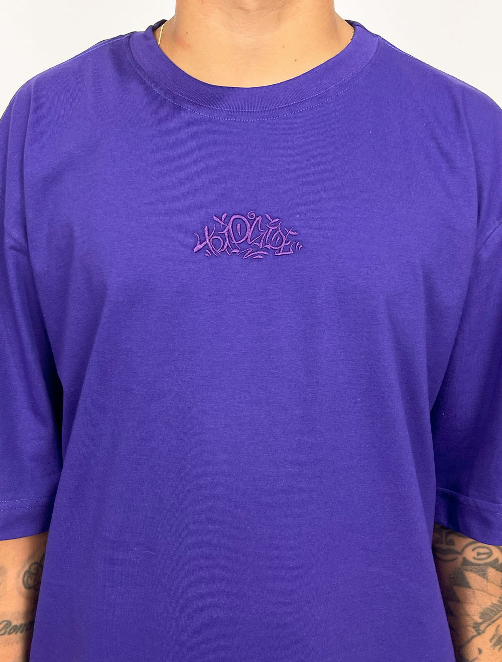 Camiseta Oversized Trip Side Tag Code - Roxo