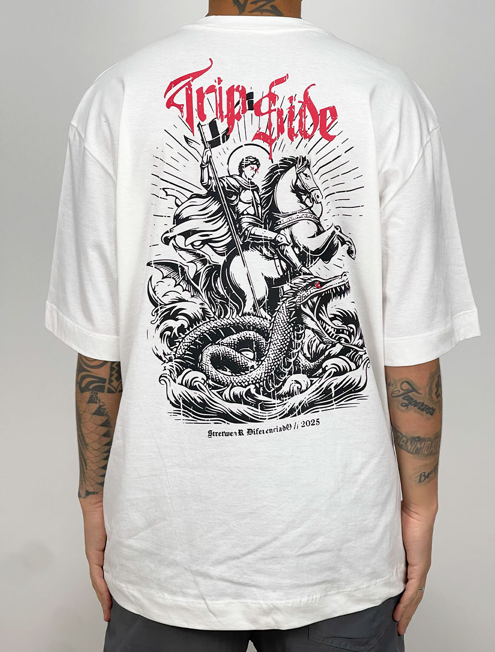 Camiseta Oversized Trip Side São Jorge - Off White