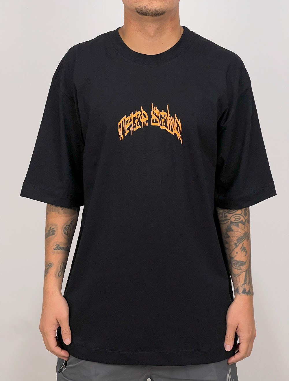 Camiseta Oversized Trip Side Death Mumia - Preta