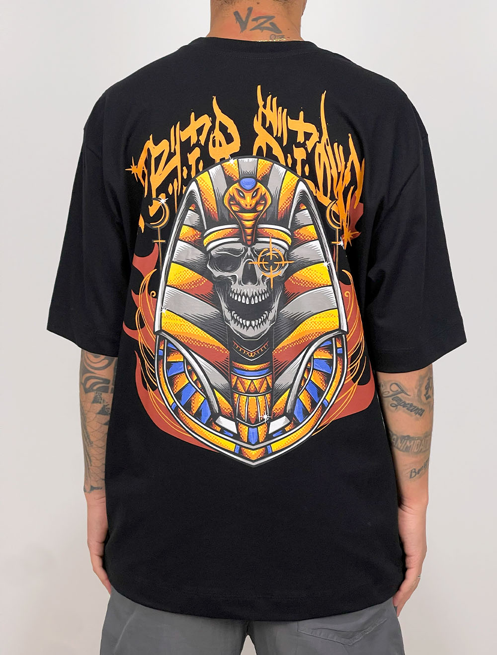 Camiseta Oversized Trip Side Death Mumia - Preta