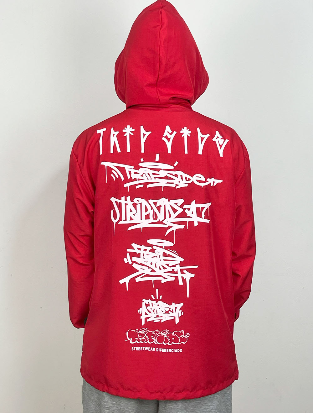 Jaqueta Corta Vento Trip Side Multi Tags - Vermelha