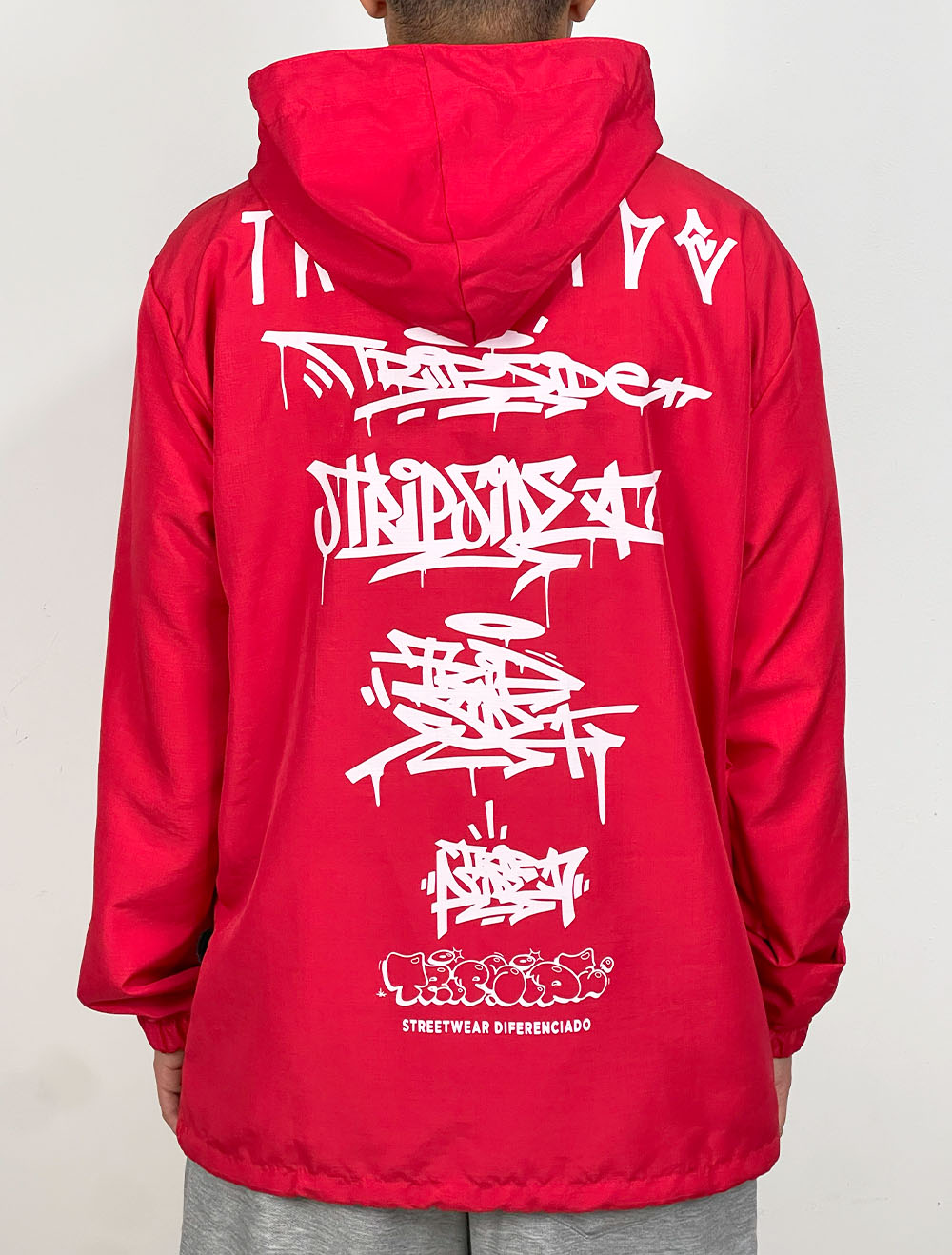 Jaqueta Corta Vento Trip Side Multi Tags - Vermelha