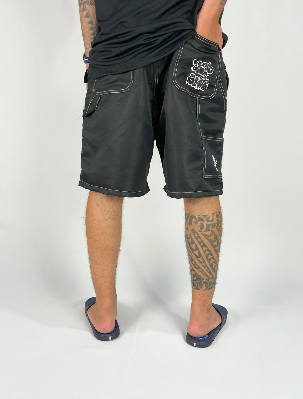 Shorts Médio Carpinteiro Trip Side Tactel New Street - Preta