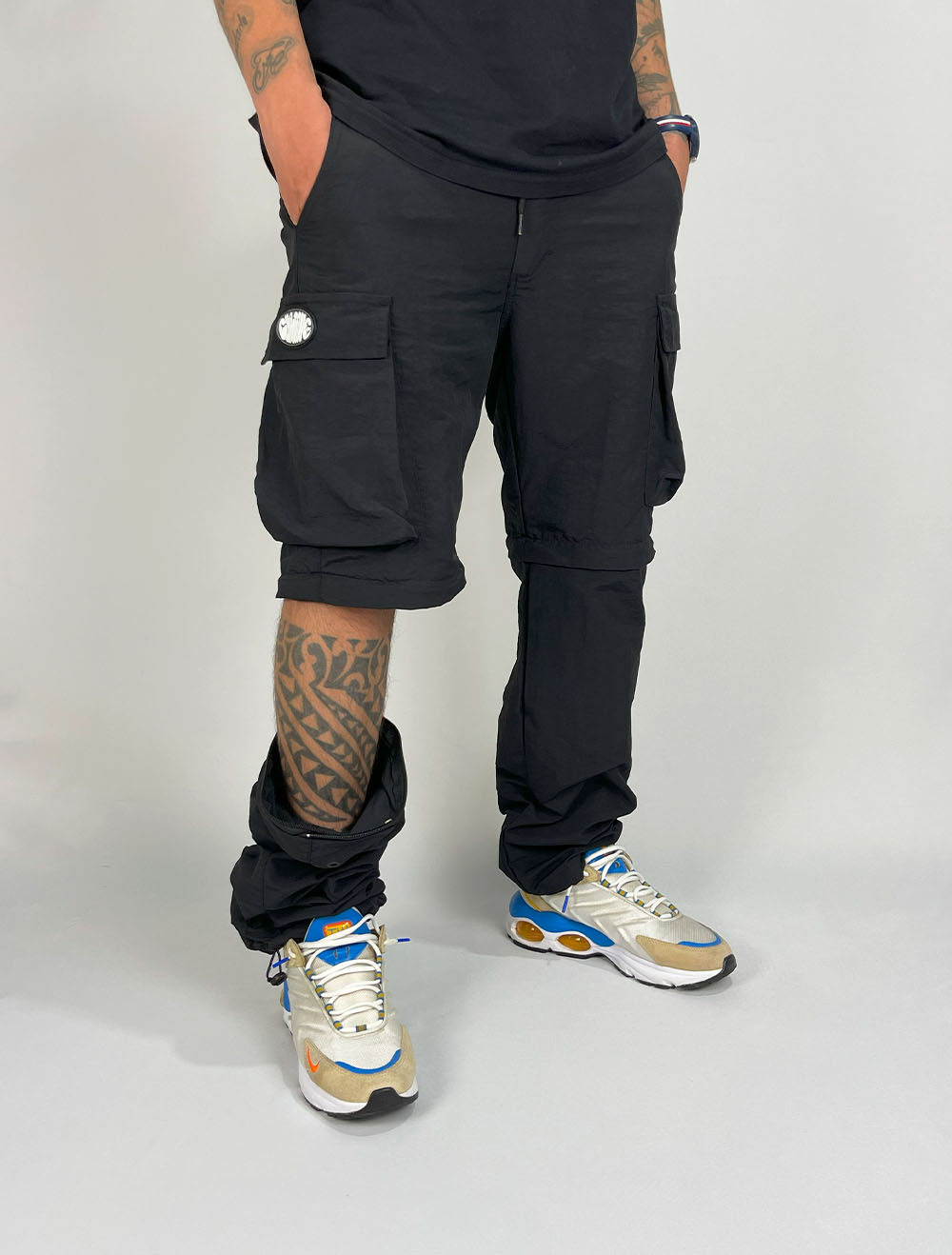 Calça Chronic Tactel Vira Bermuda Break Impermeável - Preta