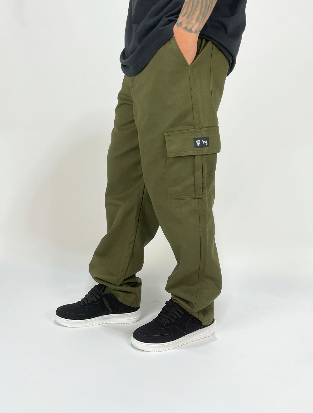 Calça Sarja Cargo Vizu07 Logo Monkey