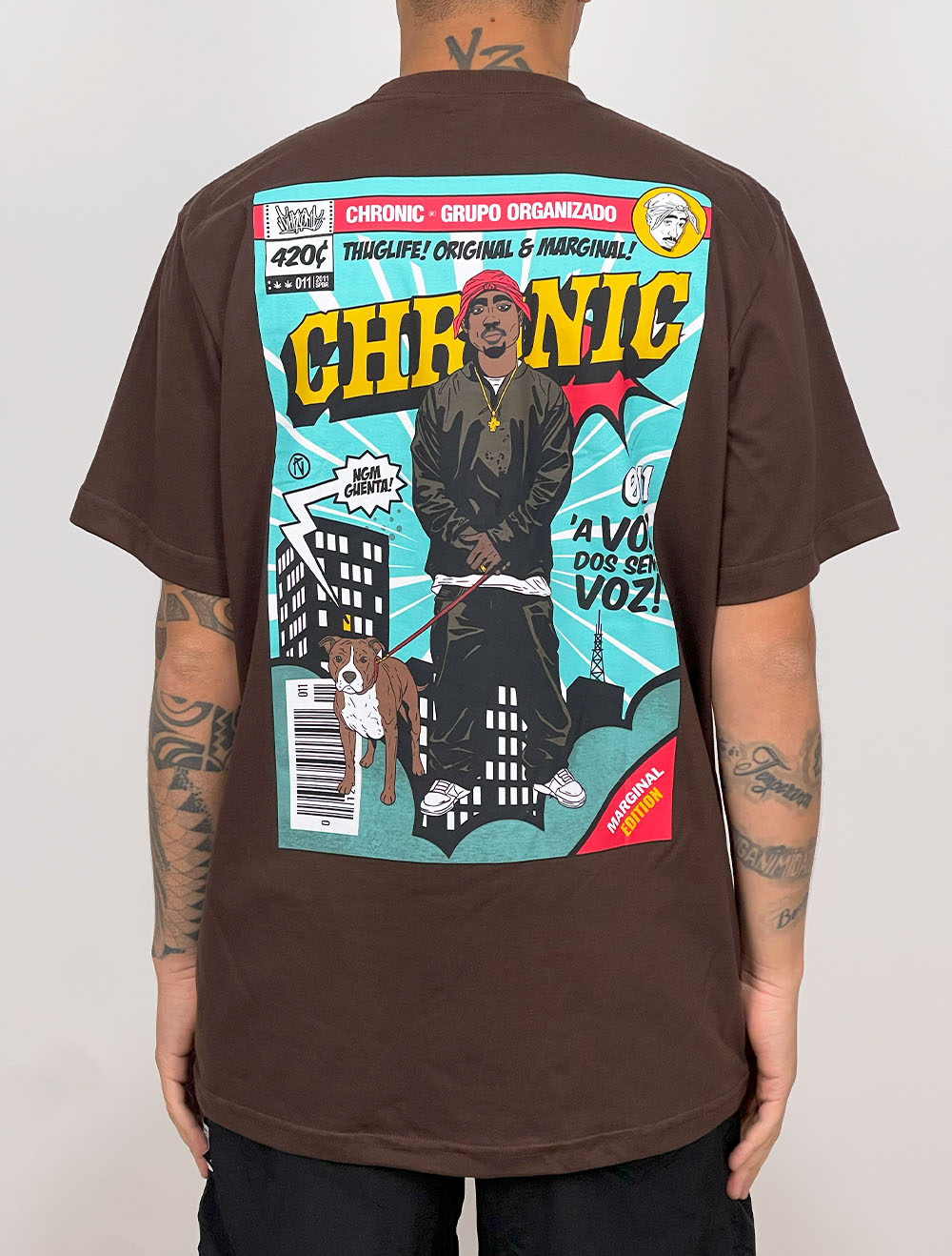 Camiseta Chronic Thug Life 2Pac Front - Branca