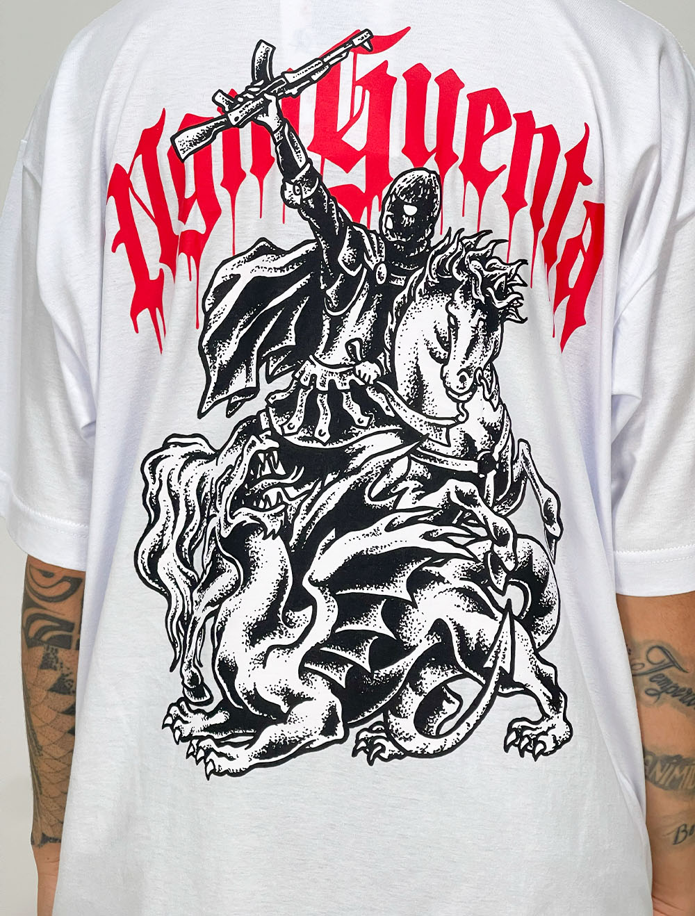 Camiseta Oversized Chronic São Jorge Tag Caos