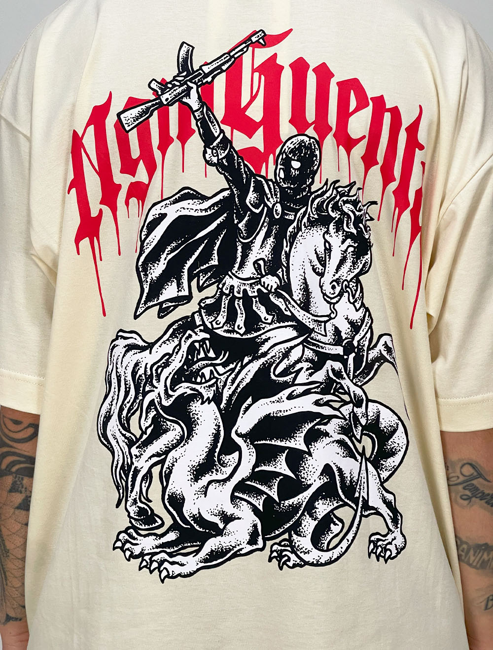 Camiseta Oversized Chronic São Jorge Tag Caos