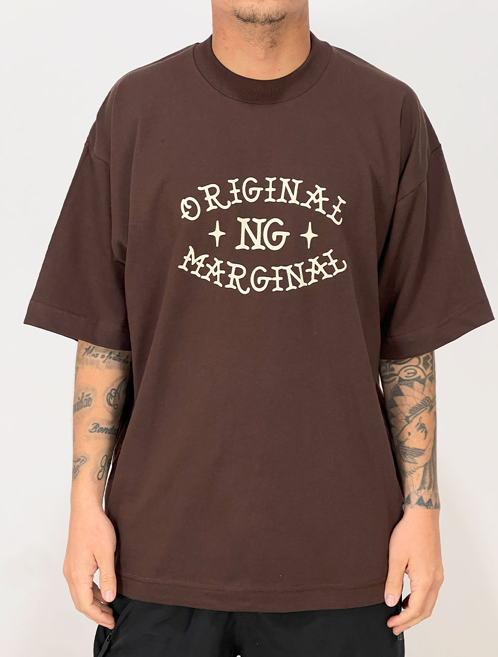 Camiseta Oversized Premium Chronic Dragão Trace - Marrom