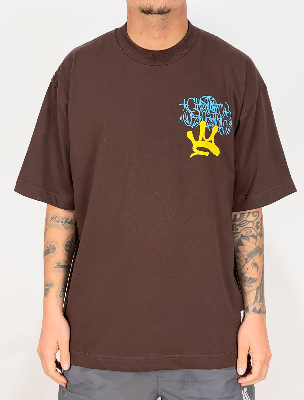 Camiseta Oversized Premium Chronic Feito no Brasil - Marrom