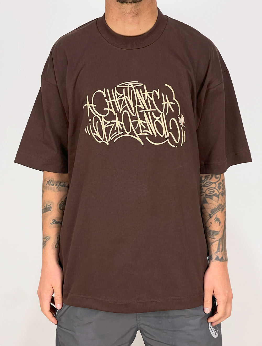 Camiseta Oversized Premium Chronic Tag Streetz Front - Preta