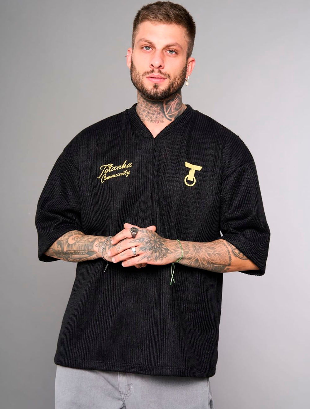 Camiseta Oversized 6 Totanka Named Writing - Preta