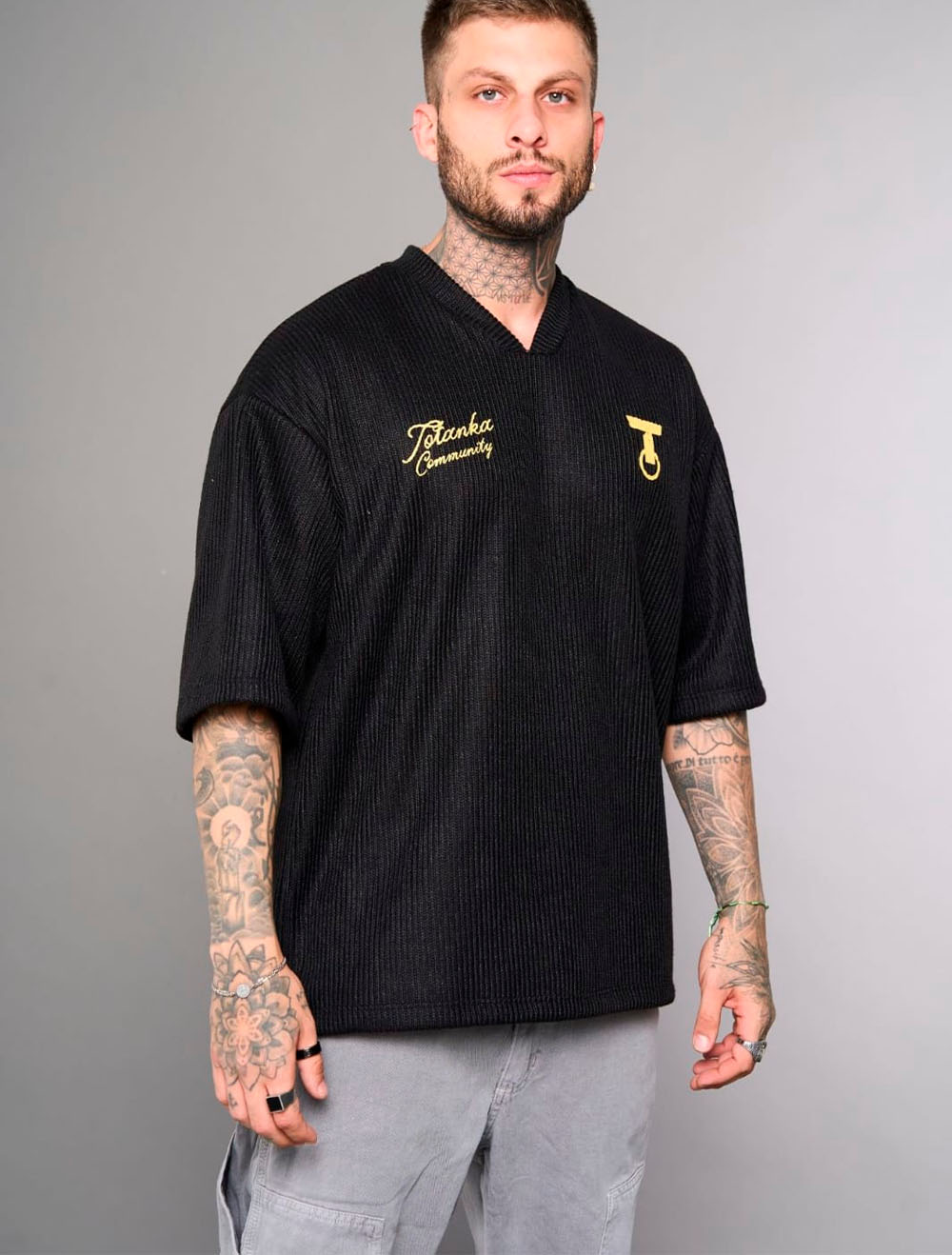 Camiseta Oversized 6 Totanka Named Writing - Preta
