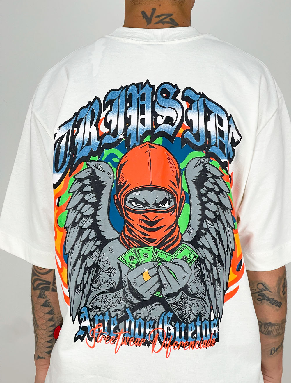トップス kkkkk Camiseta Oversized Premium Trip Side Arte dos Guetos