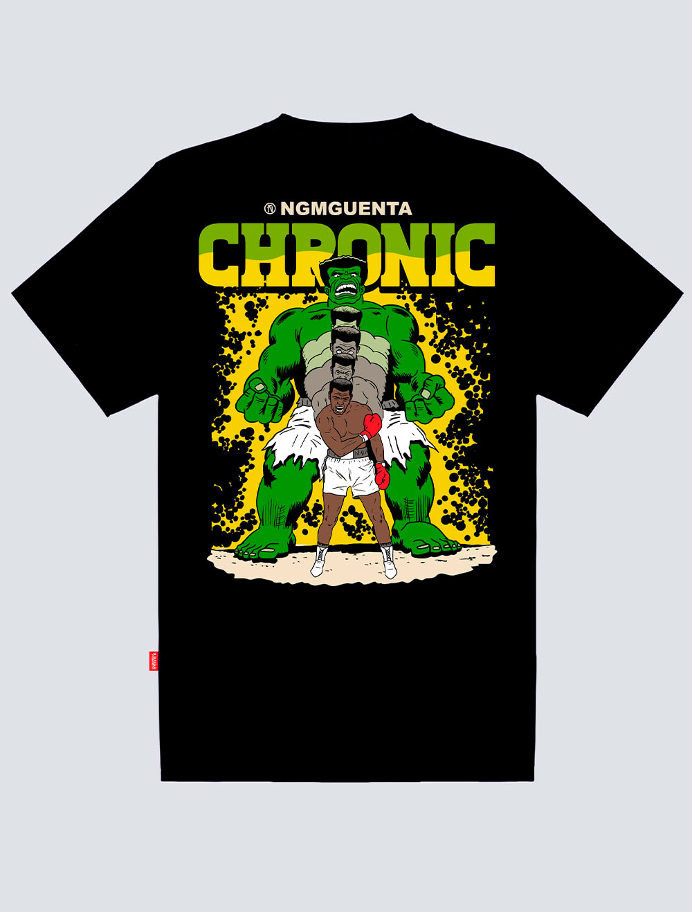 Camiseta Plus Size Chronic Muhammad Ali Super Herói - Preta