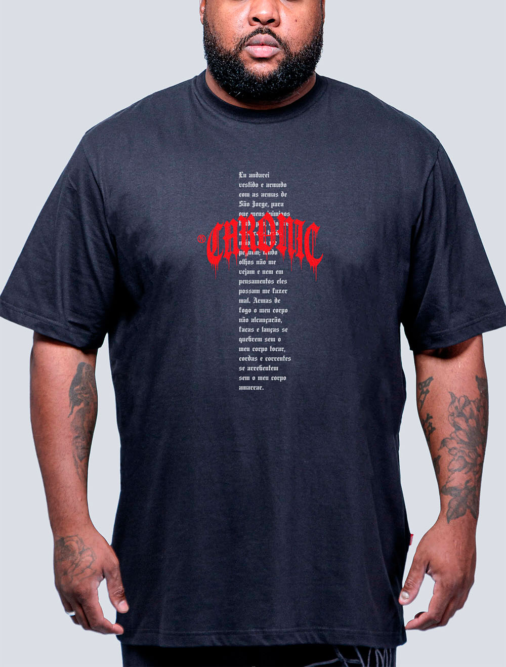 Camiseta Plus Size Chronic São Jorge Oração Update