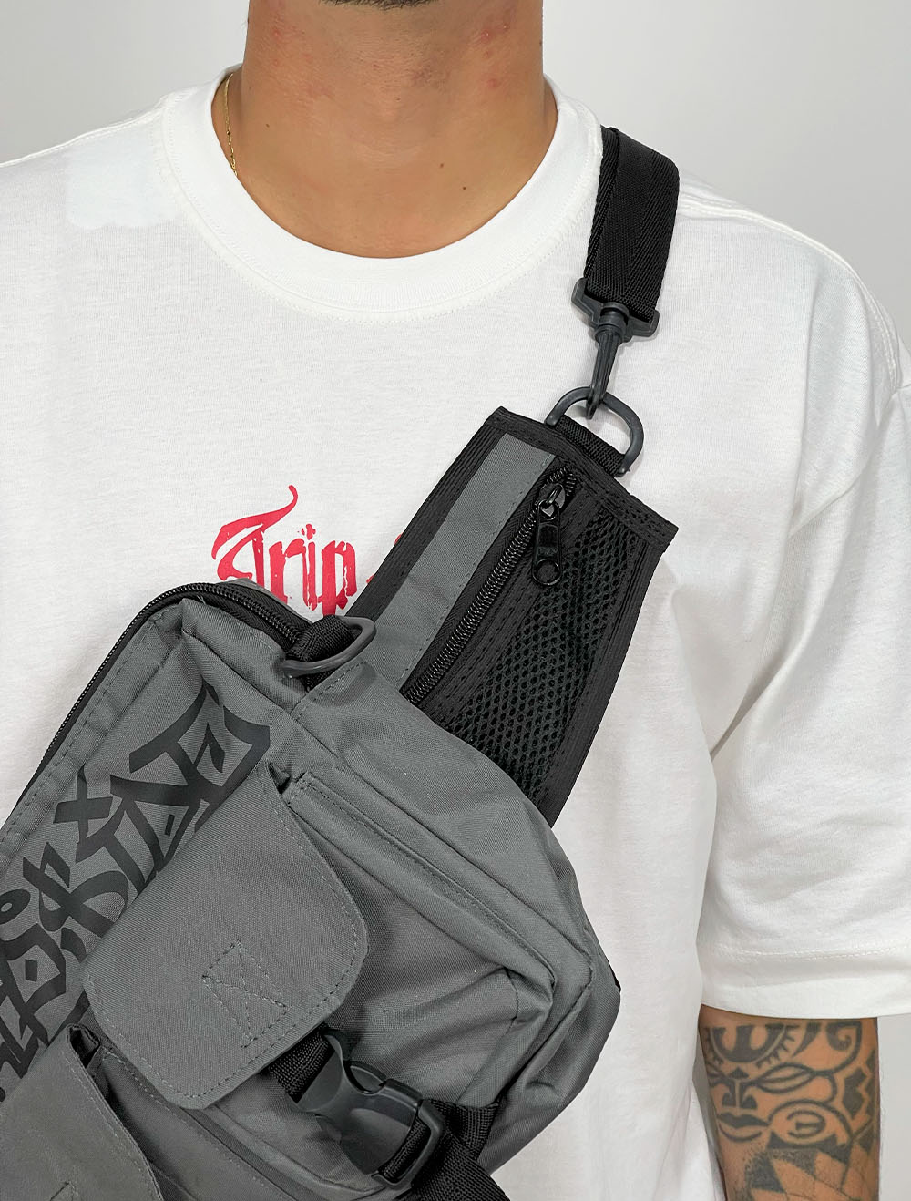 Shoulder Bag Big Trip Side Come Break Bolso Duplo - Cinza