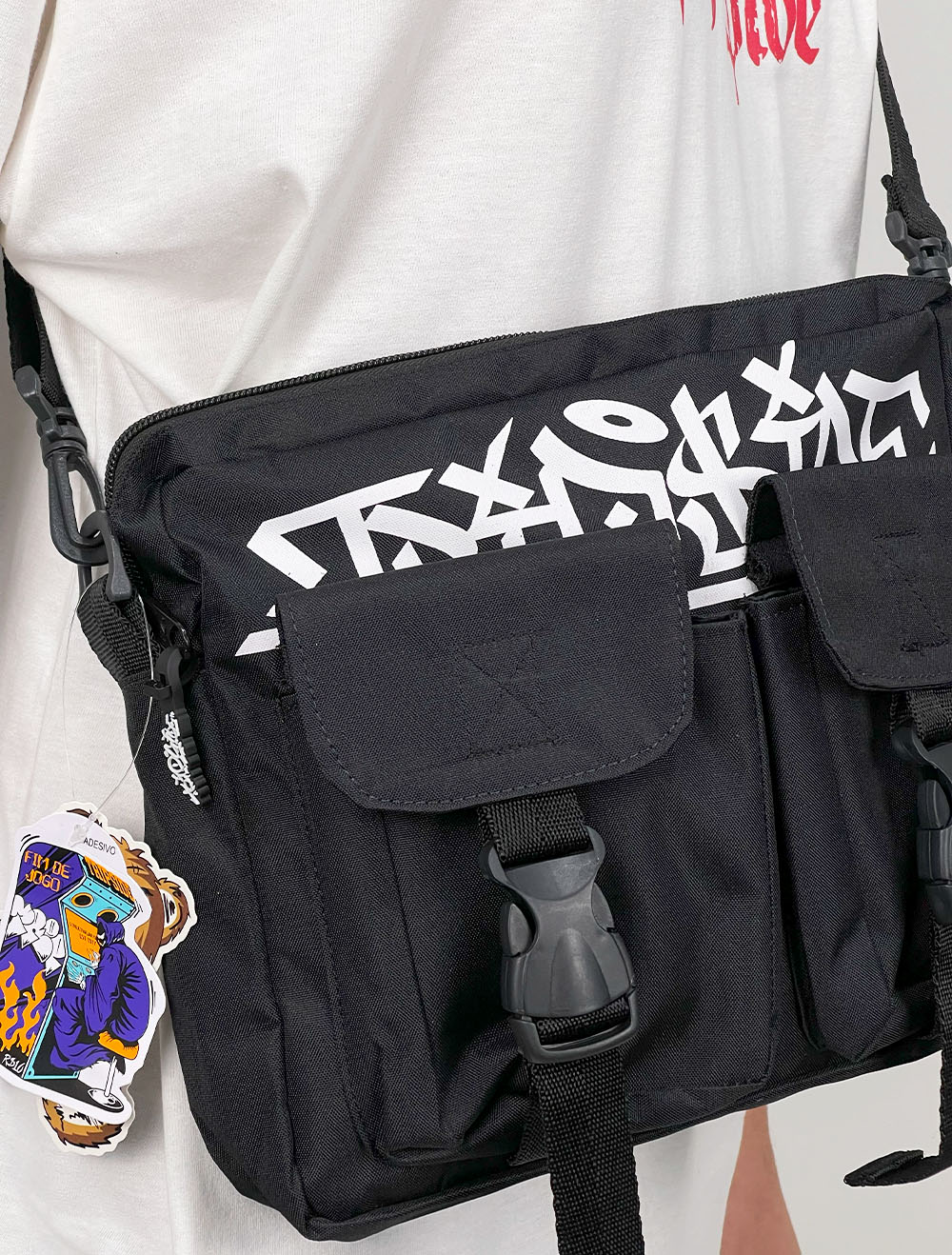 Shoulder Bag Big Trip Side Come Break Bolso Duplo - Preta