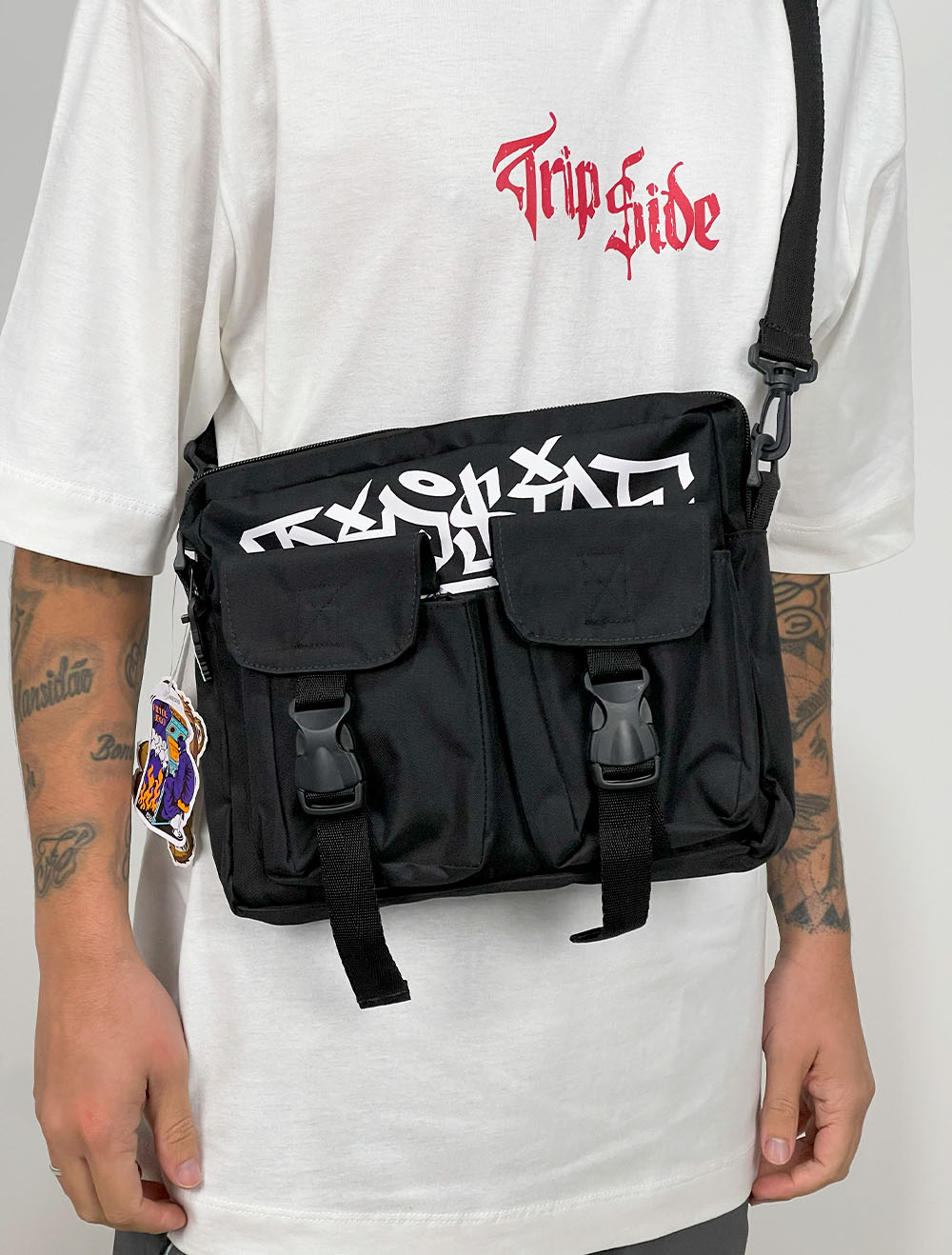 Shoulder Bag Big Trip Side Come Break Bolso Duplo - Preta