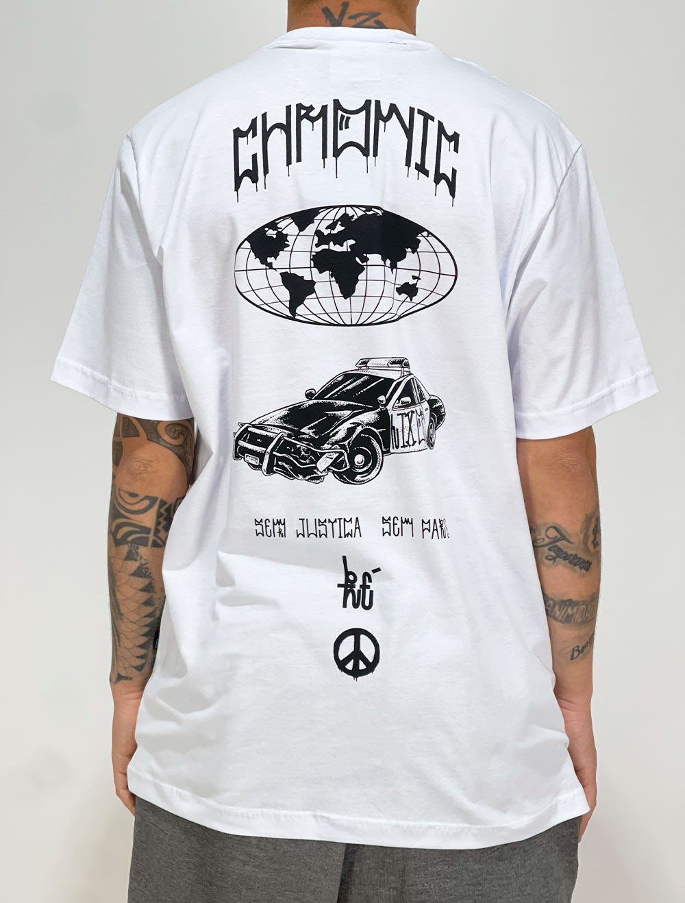 Camiseta Chronic/Lixo Mania Sem Justiça Sem Paz