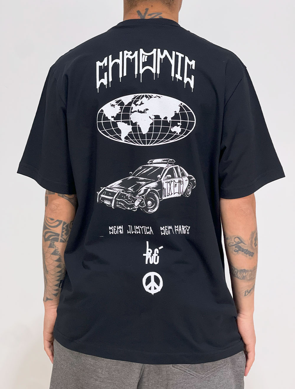 Camiseta Chronic/Lixo Mania Sem Justiça Sem Paz