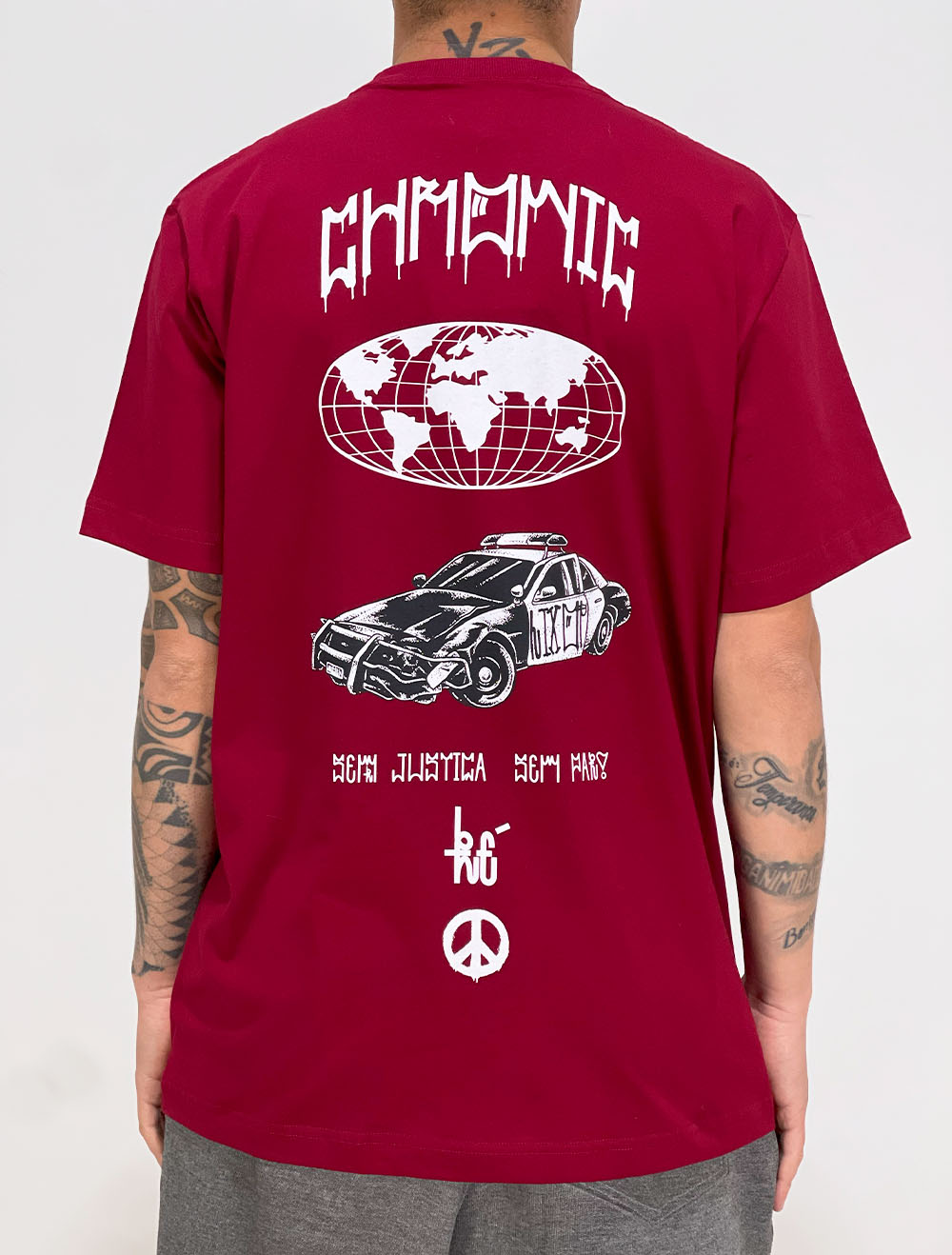 Camiseta Chronic/Lixo Mania Sem Justiça Sem Paz