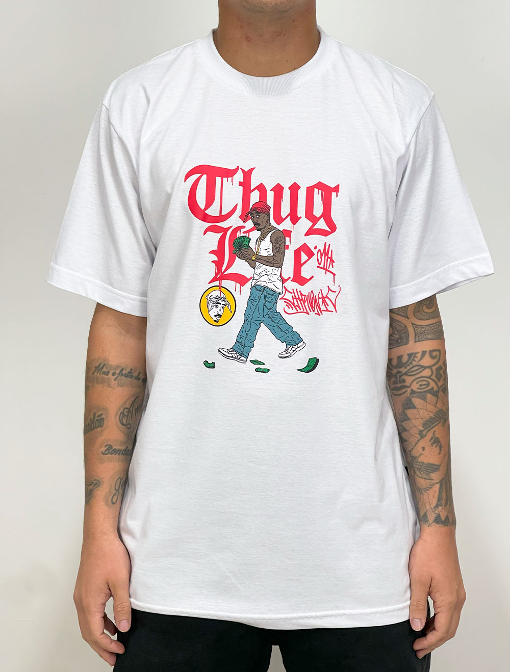 Thug life ユニフォーム　b-boy rocawear 2pac Camiseta Chronic Thug Life 2Pac Front - Branca