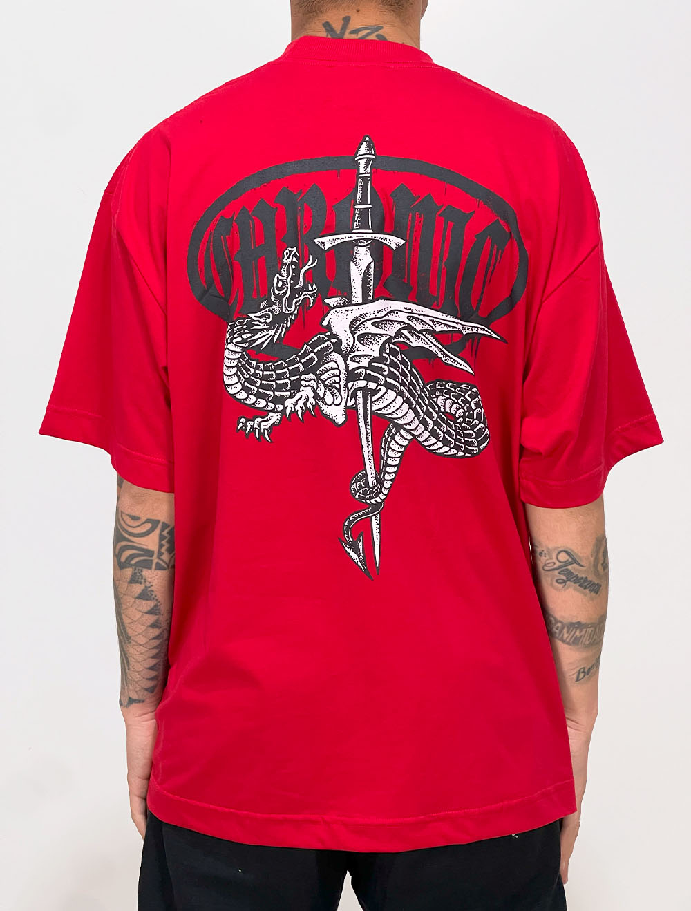 Camiseta Oversized Chronic S.J. Dragão Logo Caos