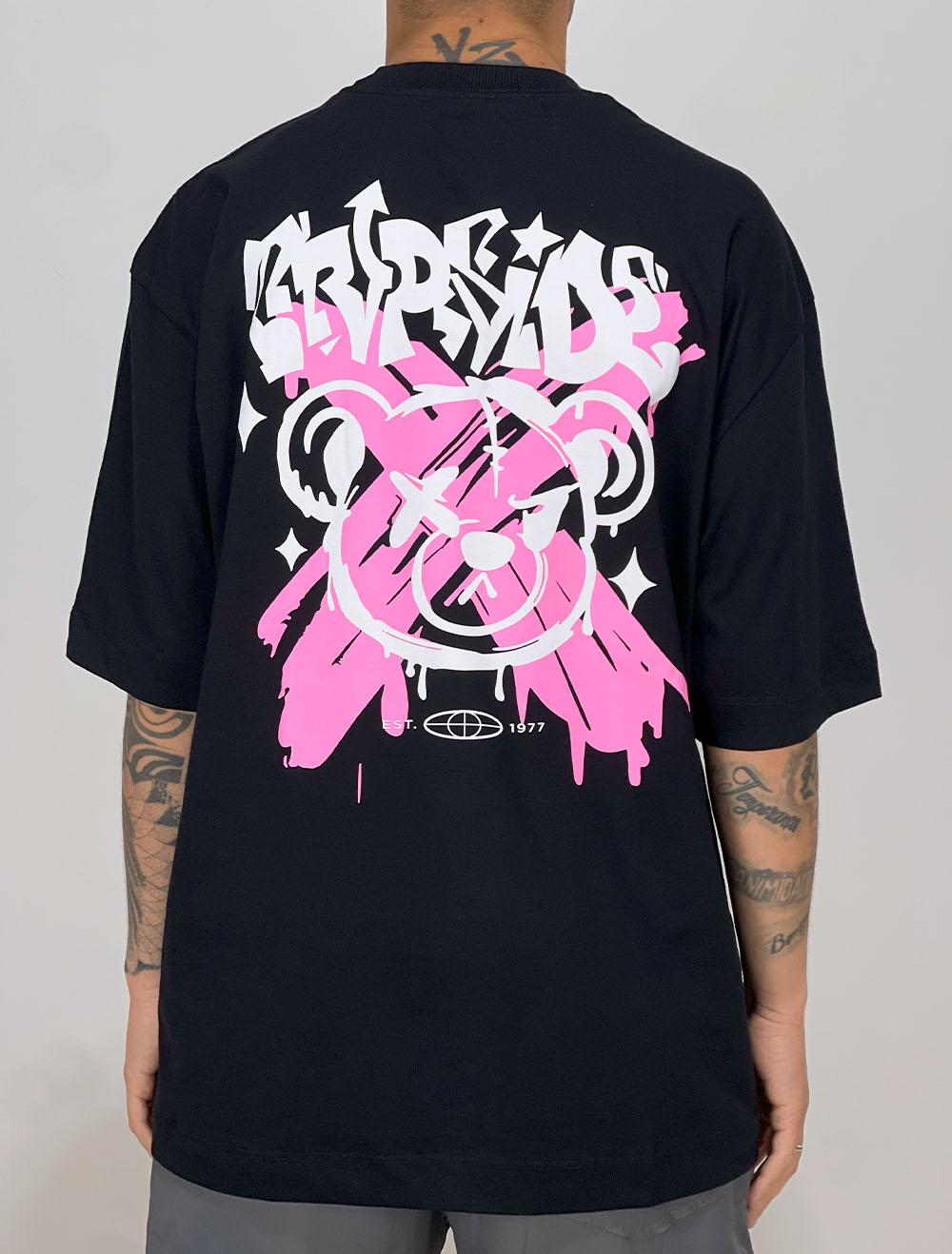 Camiseta Oversized Trip Side Bear Ink