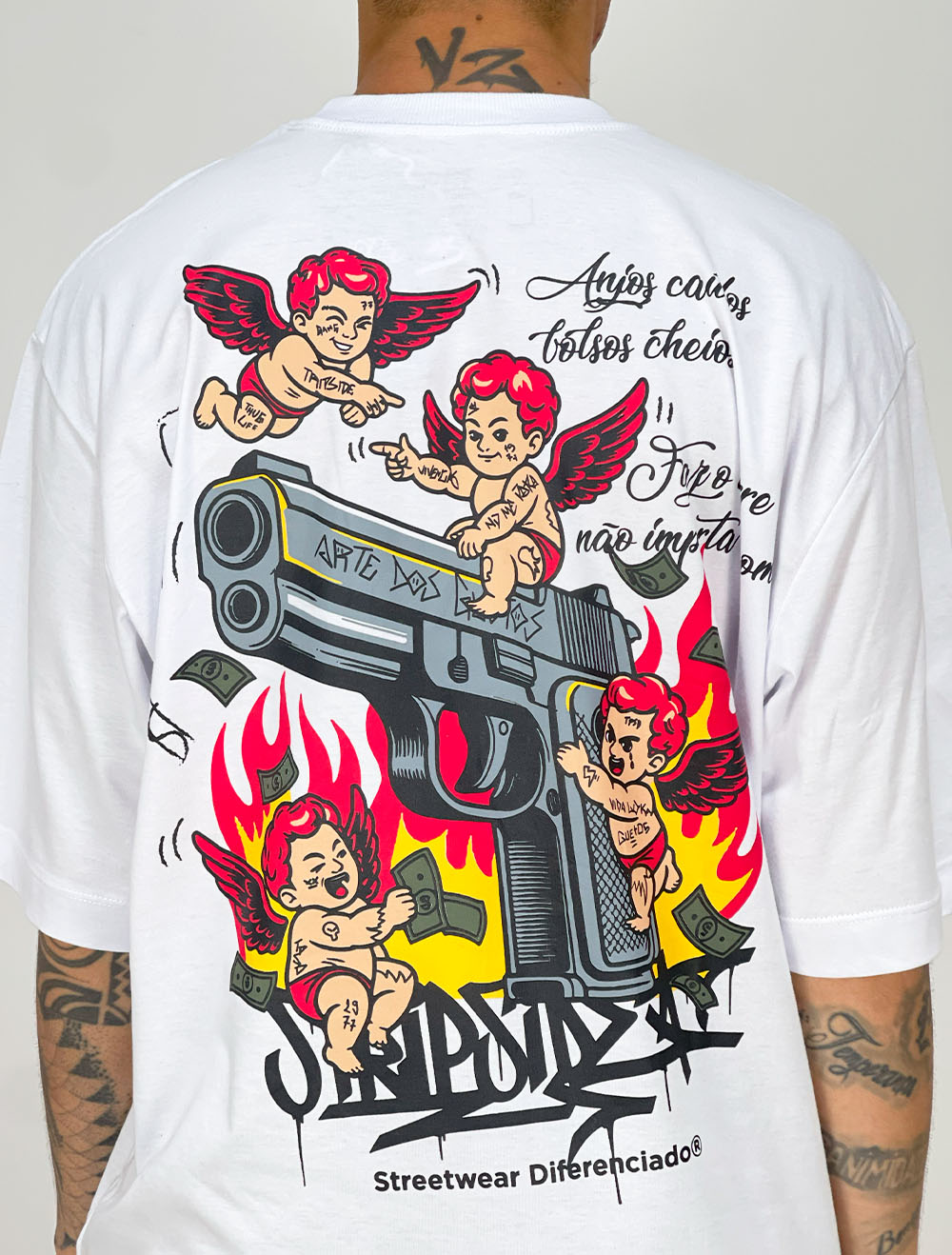 Plage  BACK LOGO Tシャツ LIBERTY WALK×XLARGE BEHIND OG CAMISETA DE MANGA CURTA PRETA - LOJA