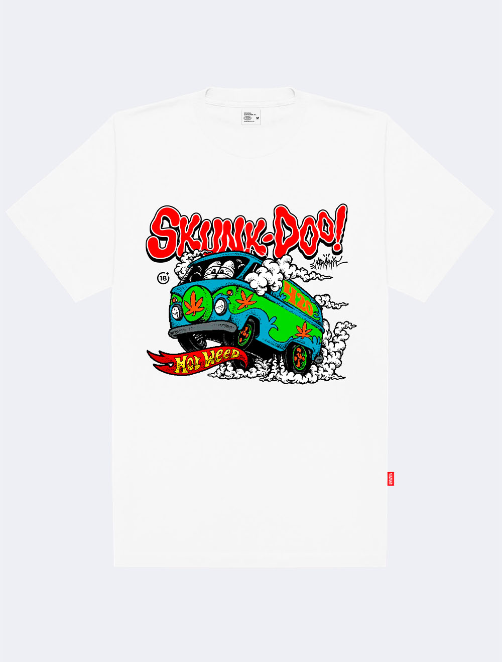 Camiseta Plus Size Chronic Skunk Doo Hot Weed - Branco