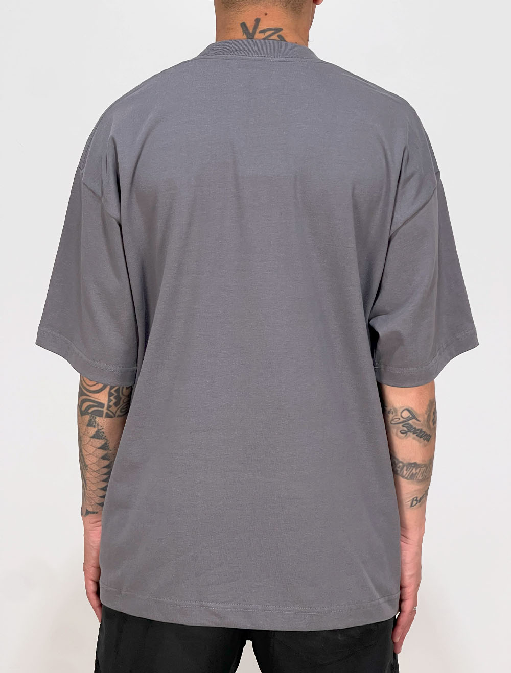 メンズウェア L/S THICK COLLAR CREW NECK SHIRT L.GREY Camiseta Oversized Premium Chronic Lisa