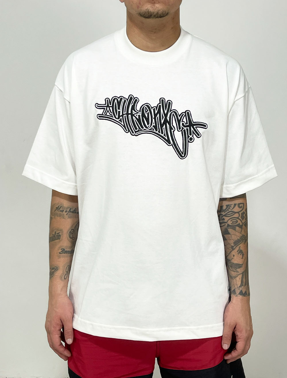 UJOH DREAMS COME TRUE Tシャツ XL ホワイト Camiseta Masculina Texturizada Estampa Escrita Manga Curta Off White