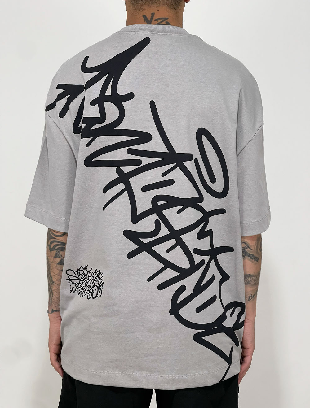 Camiseta Oversized Premium Trip Side Spider Tag - Cinza
