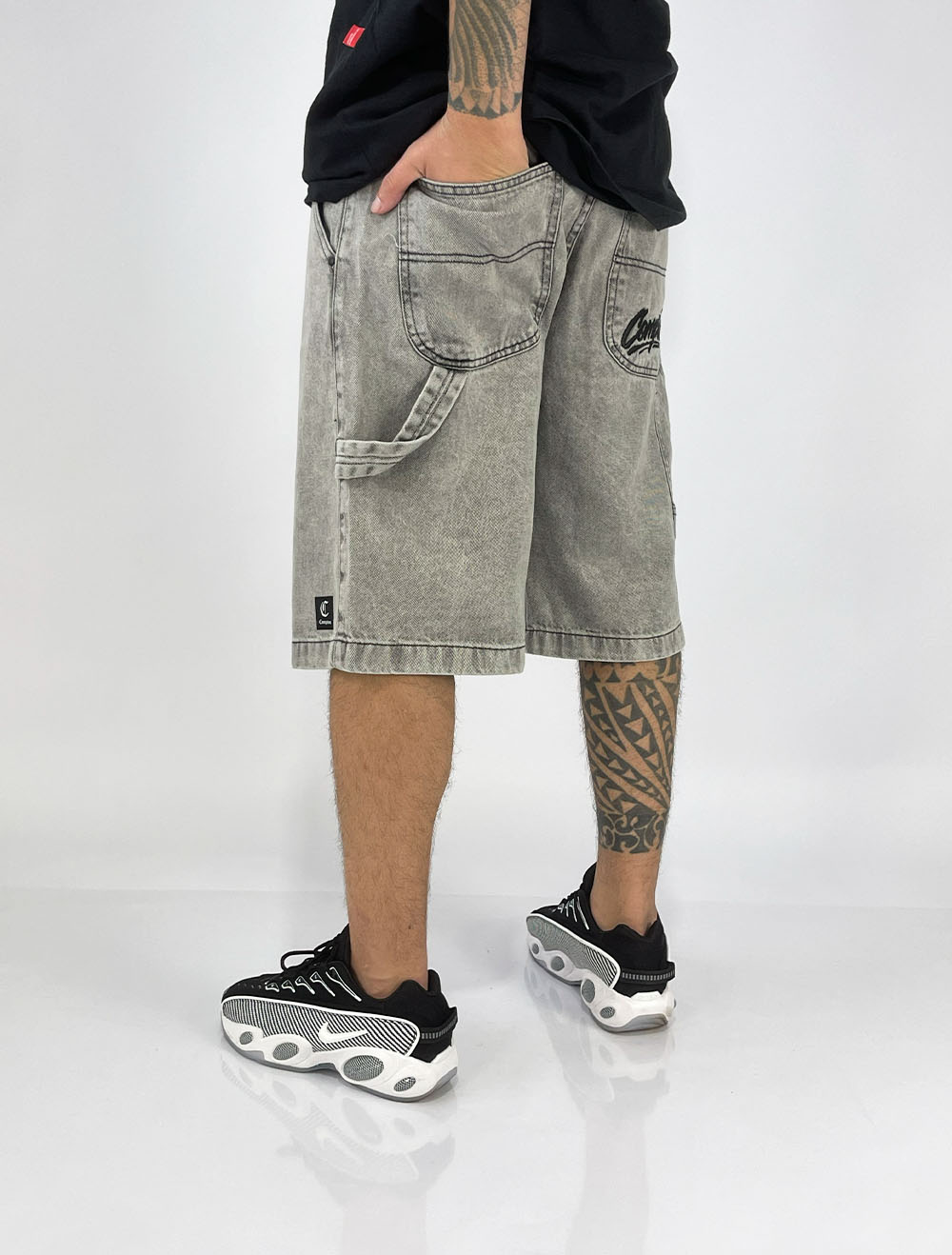 Bermuda Jeans Carpinteiro Compton Tag Signature - Cinza