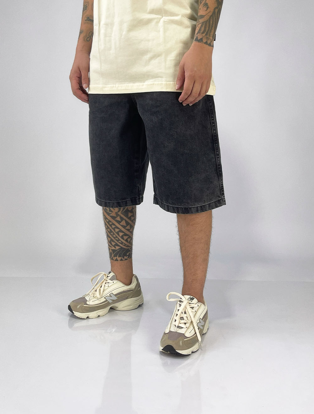 Bermuda jeans Baggy Vizu07 Lisa - Preta