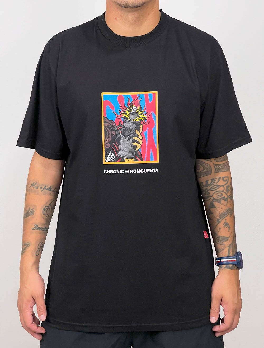 Camiseta Chronic Santa Balaclava Back - Preta