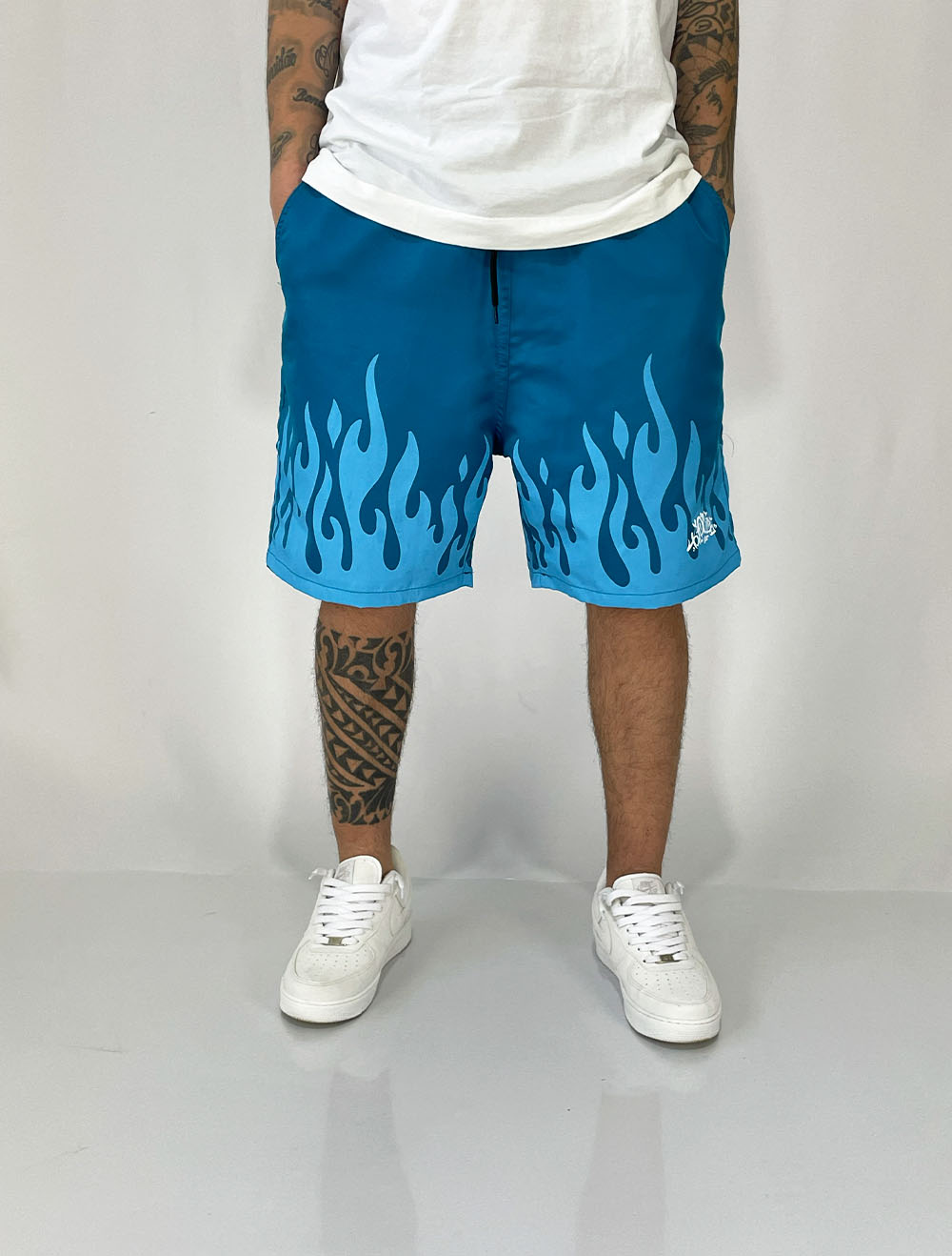 Shorts Tactel Trip Side Flame - Azul