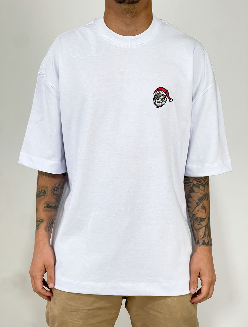 Camiseta Oversized Premium Trip Side Papai Noel Underground - Vermelha