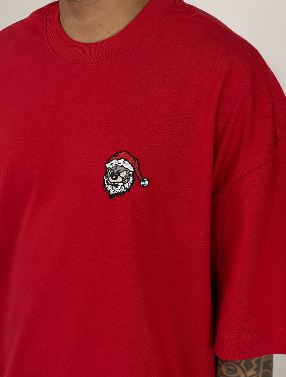 Camiseta Oversized Premium Trip Side Papai Noel Underground - Vermelha