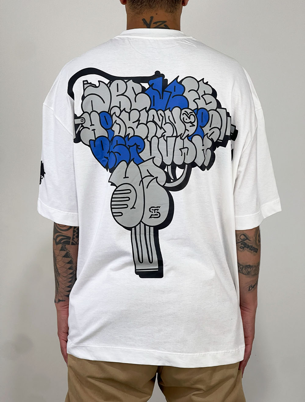 Camiseta Oversized Trip Side Uzi Multi Name - Off White