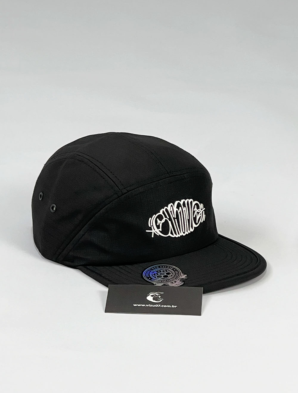 【4300円】ヒステリックパニック 5点 Boné 5 Five Panel Chronic Break Graff Frontal - Preto - Aba Flexível