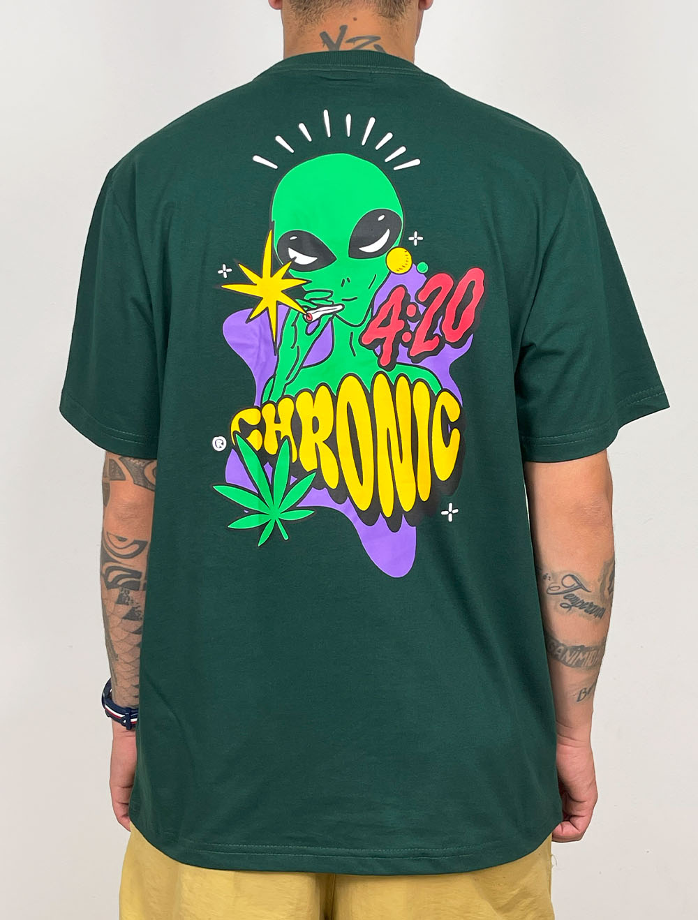 Camiseta Chronic Alien 420 Back - Verde