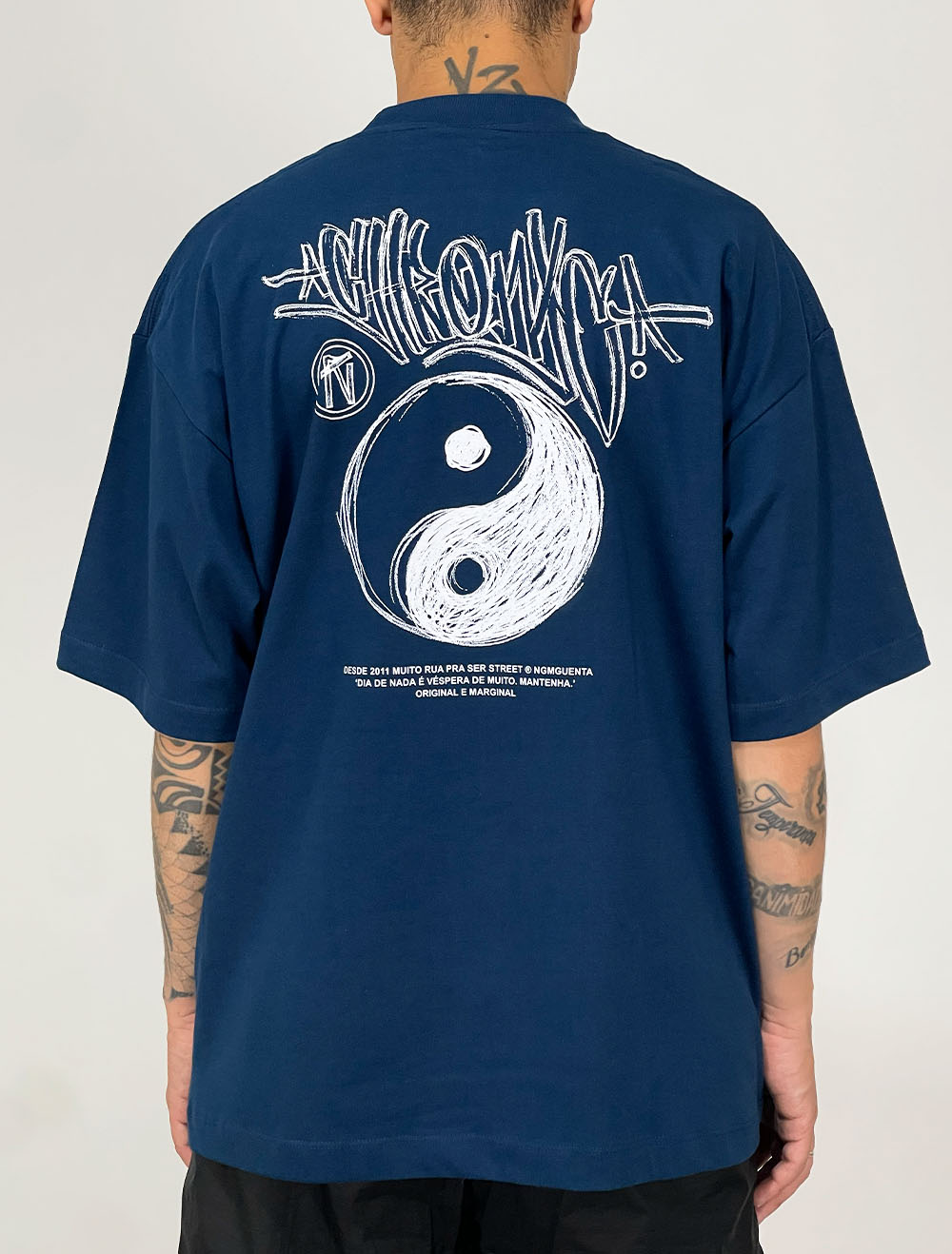 BALDMAN☯️ Camiseta Oversized Premium Chronic Scribble Yin Yang - Preta