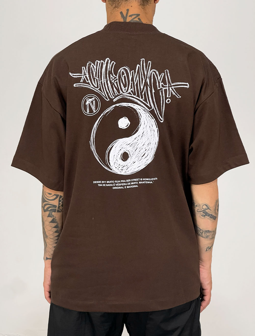 BALDMAN☯️ Camiseta Oversized Premium Chronic Scribble Yin Yang - Preta