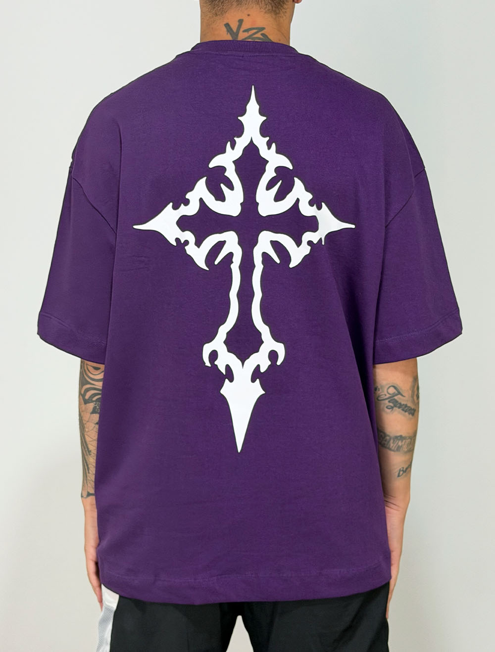 Camiseta Oversized Premium Trip Side Cruz Back - Roxo
