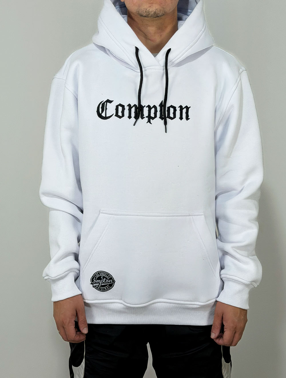 Blusa Moletom Compton Hoodie Basic - Branco