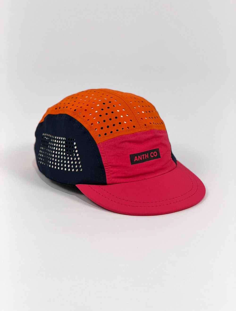 Boné 5 Five Panel Run 3 Colors - Rosa/laranja/Preto - Aba Curta e Flexível
