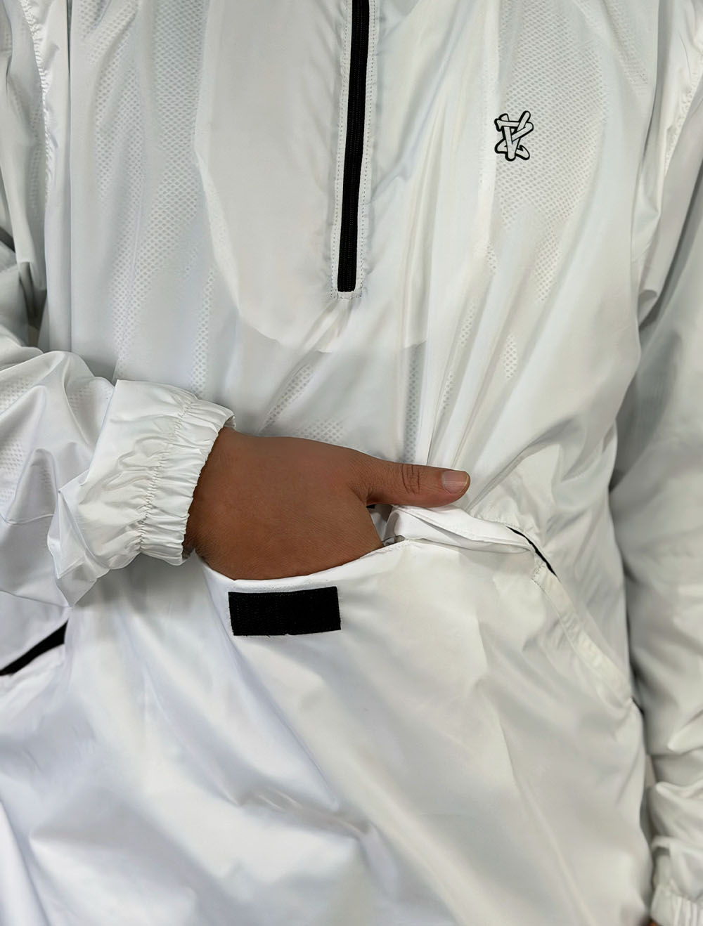 Jaqueta Corta Vento Vizu07 Anorak Line Logo New - Branca
